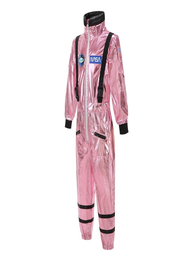 GRAJTCIN Astronaut Costume for Kids Space Suit Alien Jumpsuit Boys Girls Halloween Christmas Party Costume (S, Pink) - Image 3